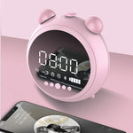 Reveil Design Miroir Bluetooh Rose