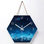 Horloge Moderne Hexagonal Bleu
