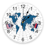 Horloge Moderne Carte du Monde