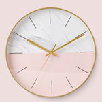 Horloge Moderne Design Blanc & Rose