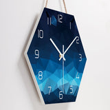 Horloge Moderne Hexagonal Bleu