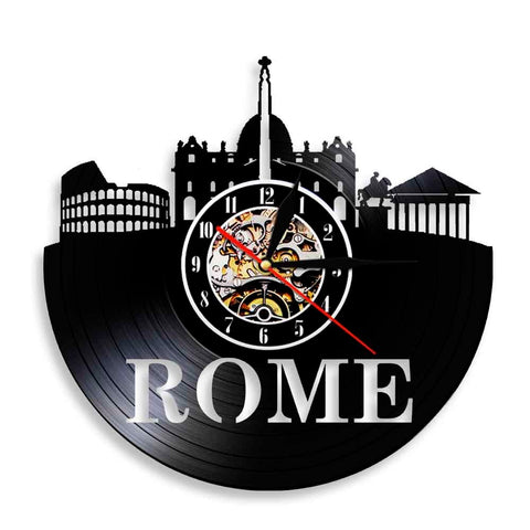 Horloge Murale Vinyle Rome