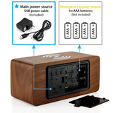 Radio Réveil Chargeur QI HP Bluetooth (Marron)