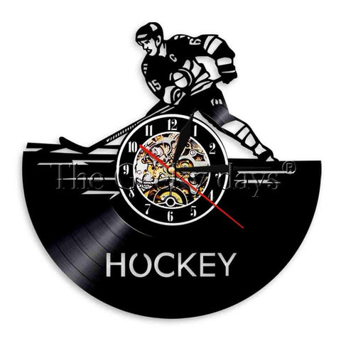 Horloge Murale Vinyle Hockey