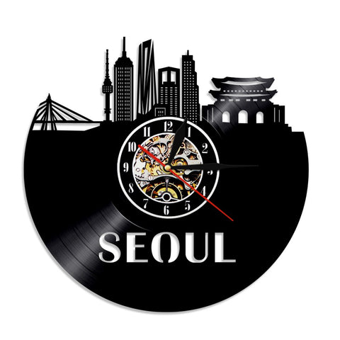 Horloge Murale Vinyle Seoul