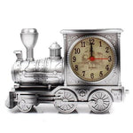 Réveil Vintage Cartoon Locomotive Train Argent vieilli