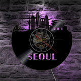 Horloge Murale Vinyle Seoul