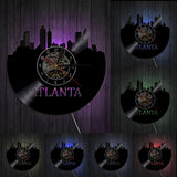 Horloge Murale Vinyle Atlanta