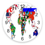 Horloge Moderne Carte du Monde