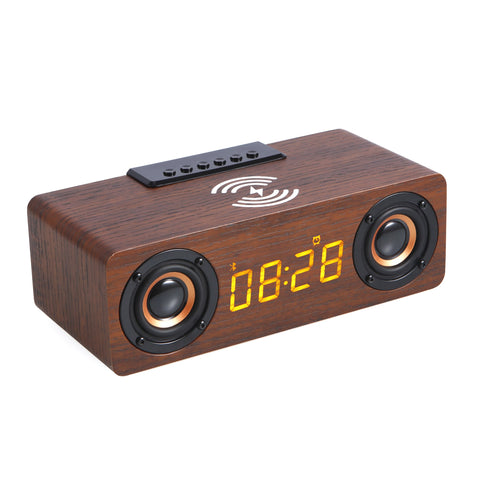 Radio Réveil Bluetooth Induction Bois