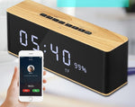 Enceinte Bluetooth Fonction Radio Reveil Design Bois Naturel - Woodbox téléphone