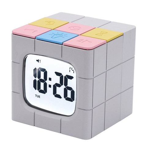 Reveil Rubik's Cube Gris Couleur | Reveil Ideal