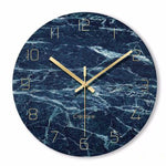 Horloge Moderne Classique Bleu Marbré | Réveil Idéal