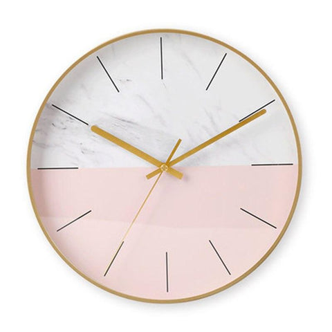Horloge Moderne Design Blanc & Rose | Réveil Idéal