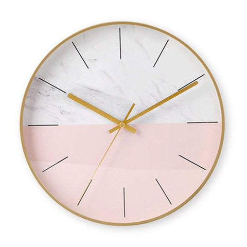 Horloge Moderne Design Blanc & Rose | Réveil Idéal