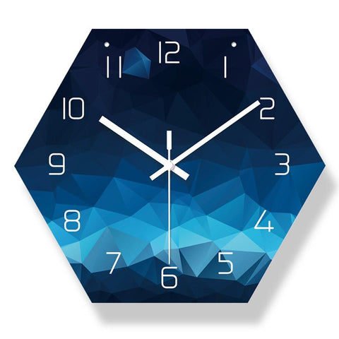 Horloge Moderne Hexagonal Bleu | Réveil Idéal
