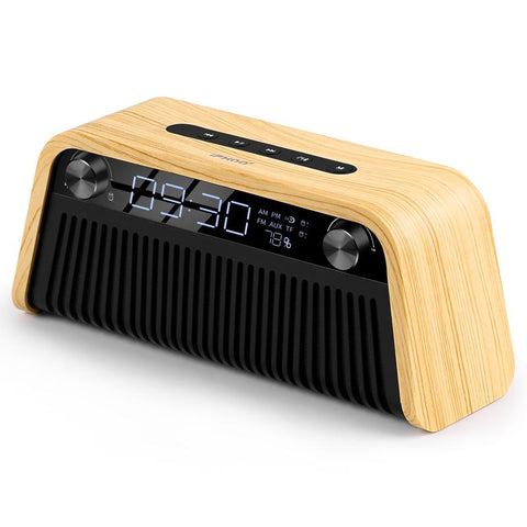 Radio Réveil Bluetooth Bois Naturel | Réveil Idéal